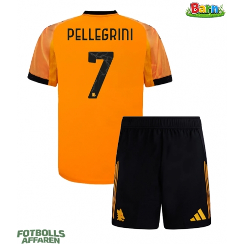 AS Roma Lorenzo Pellegrini #7 Bortaställ Barn 2025-26 Kortärmad (+ Korta byxor)